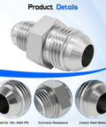 Hydraulic Hose Connector One Half Inch Male JIC 37 Degree Flare To Three Eighths Inch Male JIC Adapter For Leak Free Quick Connect Hydraulic Systems Straight Fitting High Flow Durable Steel, steel hydraulic adapter