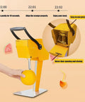 Heavy Duty Electric Citrus Juicer With Three-Blade Steel Cutter Head For High Yield And Quick Press Operation Detachable Design Perfect For Fresh Orange Watermelon Juice Extraction At Home, featuring easy-to-use press handle.