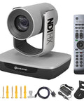 Pro Grade NDI Camera With 20X Optical Zoom And PTZ, 1080P 60FPS, 3G-SDI HDMI USB Web Output, accessories, and remote control