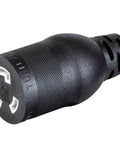 Heavy Duty Locking Extension Cord NEMA L5-20P To L5-20R 20 Amp 125V 12 AWG 10 Foot SJT Rated Black Cable For Home Workshop Jobsite Use Ideal For Generators Power Tools And RV Park Setup close-up of locking female end