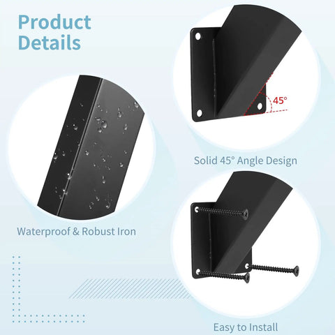 Set Of Four 45 Degree Angle Brackets Beefy Heavy Duty Corner Metal Connectors With Pre Drilled Holes And Screws For Pergolas Tree Houses Gazebos And Outdoor Patios