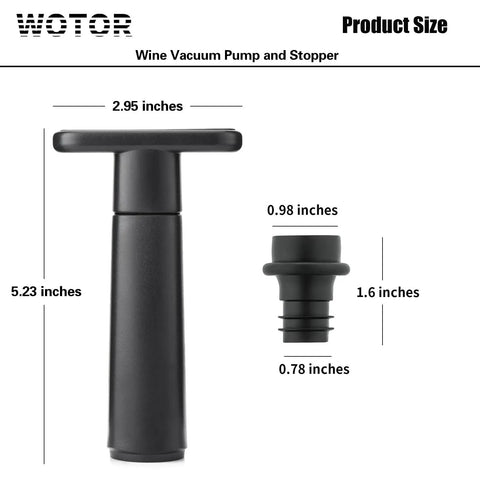 Dimensions of Wine Saver Vacuum Pump With Four Stoppers And Reusable Bottle Sealer Keeps Red And White Wine Fresh For Up To Ten Days