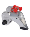 Heavy Duty Aluminum Hydraulic Torque Wrench Knocks Out Up To 15000 Nm With Bullseye Accuracy Quick Release Catch And Swappable Shafts close-up of handle and connection points.