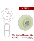 4 Pack Beefy Nylon Caster Wheels For Industrial Use 4 Inch with load capacity details shown