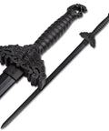 Durable Black Polypropylene Martial Arts Training Blade With Rounded Tip For Practice And Cosplay, dragon handle detail
