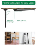 28 Inch Folding Table Legs Set Of 4 In Matte Black Beefy Heavy Duty Steel With Foldable Design And Adjustable Head For 0 Degree Collapse