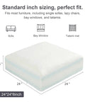 Premium Six Inch Sofa Cushion Insert With High Density Four Layer Memory Foam Couch Replacement Pad dimensions 24x24x6 inches for sofas and chairs.