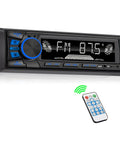 Bluetooth Car Stereo Single DIN With Hands Free Calling Push To Talk Button FM MP3 SD AUX Dual USB Ports iOS Android