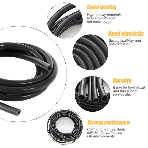 Heavy Duty Workhorse Flexible Silicone Vacuum Hose 10 Feet Long One Quarter Inch Inner Diameter 6mm High Temp 130 PSI Max Pressure