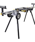 Lightweight Universal Miter Saw Stand With 330 Lb Capacity, A Real Workhorse, Easy Fold, Quick Release Mounting Brackets, Adjustable Extension From 37 Inches To 76.7 Inches, Fits Most Saws, Black And Grey, Model WK-MS050B
