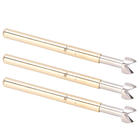 Three Plum Head Brass Pogo Pin Spring Loaded Test Probe For PCB Burn In And Data Writing 2.36mm Tube Diameter 34mm Length