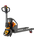 Top Quality Electric Lithium Pallet Jack Controller Replacement Part For A-1018 And A-1019 Models showing a durable pallete jack with yellow details.