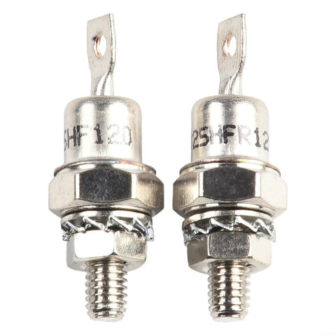 Two Pack High Performance 25HFR120 And 25HF120 Diode Kits with screw mounts for welding gear and power supply units.