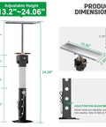 Beefy Heavy Duty RV Slide Out Stabilizer Jacks 13 To 26 Inch Electric Drill Adjustable aluminum gear box dimensions shown