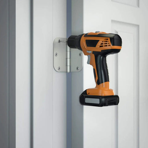 Installation of Heavy Duty 3.5 Inch Door Hinges Brushed Nickel With Five Eighths Radius, 3.5 x 3.5 Inch Interior Door Hardware on white door