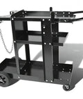 MIG Welder Cart With Table Top Cabinet And Gas Bottle Storage, Built To Haul Heavy Gear For Two Welders, Plasma Cutter Ready