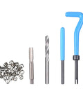 All-In-One 131-Piece SAE Thread Repair Kit With HSS Drill Helicoil Inserts For 1/4, 5/16, 3/8, 7/16 And 1/2 Inch Threads Includes Taps And Installation Tools Built Tough With High Speed Steel For Fast Auto And Industrial Repairs components