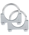 Heavy Duty 2 Inch U Bolt Clamps Saddle Type Anti Corrosion Muffler Clamps 2 Pack For Exhaust System Inlet And Outlet Fits 50 To 56 mm Inner Diameter Stainless Steel