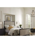 Bedroom with Kempsey Collection One-Light Swing Arm Wall Bracket Nickel Finish beside bed, modern industrial decor