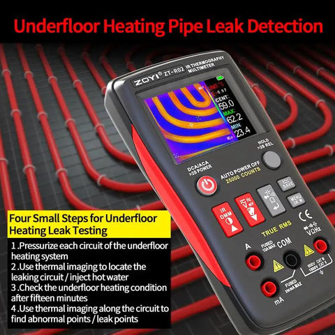 All In One Thermal Imaging And Digital Multimeter For Electricians And HVAC Pros, 96 By 96 IR Resolution, VOx Sensor, 50m Range