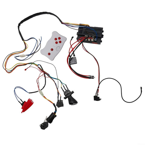 Ride On Car Wire Harness And Switch Conversion Kit with Two Point Four G Remote and Smooth Start components in multi-color wires
