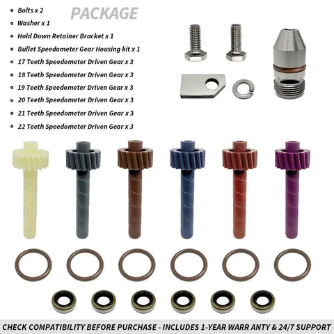 Speedometer Driven Gear Kit For GM Transmissions With 17 To 22 Tooth Gears And Bullet Kit Fits Muncie Saginaw 3 To 4 Speed T5 T10 Super T10