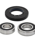 Heavy Duty Washer Seal Bearing And Tub Drum Shaft Assembly Kit For Samsung Models includes two stainless steel bearings and one rubber seal.