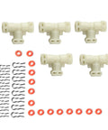 Thermoblock Connector Kit For Coffee Machine With Tube Seal Clamp Rings And Fluid Connection Replacement Parts Made From Plastic That Withstand High Temperature No Tools Needed For Quick Install Improves Current Transmission And Machine Efficiency, with seals and rings