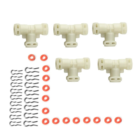 Thermoblock Connector Kit For Coffee Machine With Tube Seal Clamp Rings And Fluid Connection Replacement Parts Made From Plastic That Withstand High Temperature No Tools Needed For Quick Install Improves Current Transmission And Machine Efficiency, with seals and rings