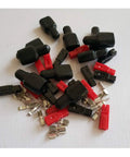 45A Quick Connect Battery Connector Kit For Modular Power Wiring And Quick Disconnects 10 Pair Set Compatible With AWG 10 12 14 600V Rated Heavy Duty High Current Battery Terminals For Auto Marine Solar DIY Projects. Black and red battery connectors with metal terminals