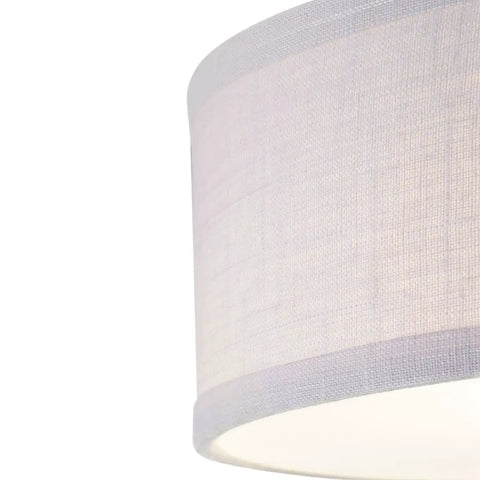 Close-up of fabric shade on Two-Light Semi-Flush Ceiling Light In Black Finish From Inspire Collection, showing material texture.