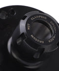Heavy Duty 100Mm Diameter Collet Chuck Tool Holder For CNC Milling Machines Made From Super Durable Carbon Steel close-up showing clamping mechanism.