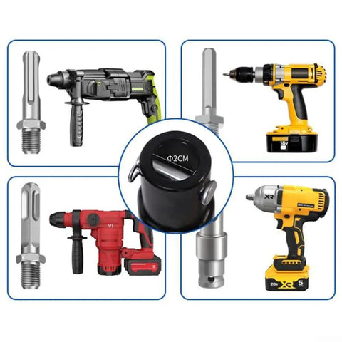 Auger Adapter Tool With Four Interface Types For Round Handle Hexagonal And Electric Wrench Connections showing various drills