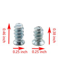 Heavy Duty 24 Pack Phillips Head Drawer Slide Replacement Screws No Sweat Self Tapping Hardware For Chest Of Drawers And Cabinetry Repair Built Tough For Smooth Furniture Slides, close-up of two self-tapping screws showing size details.