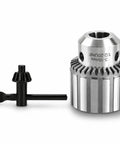 Killer Keyed Drill Chuck For Power Tools, heavy duty metal body with tightening key and jaw spread, fits 1/2 20 unf mount.