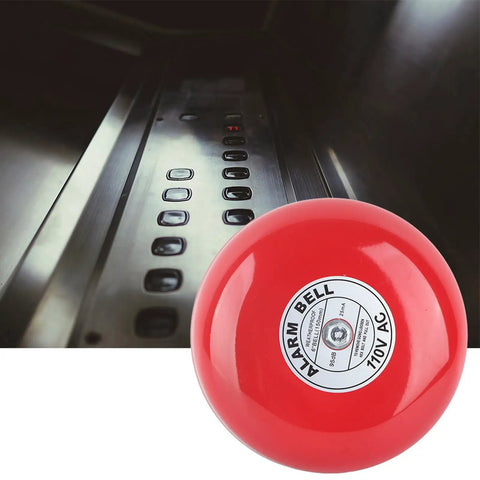 Beefy 95dB Electric Fire Alarm Bell CB-6B, 150mm aluminum base, 110V AC, displayed in a commercial setting.