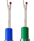 Seam Ripper And Thread Snips Kit For Sewing, two large rippers with blue and green ABS handles, high-carbon steel blades