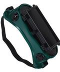 Heavy Duty Flip Up Welding Glasses featuring dual impact resistant lenses in a green frame with dark cover for industrial use.