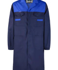 Men's Lab Coat for Garage DIY Projects Long Sleeve Shop Coat Navy Blue XL Built for Home Workshops with Lightweight Fabric