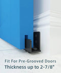 Matte Black Floor Guide For Sliding Barn Door Hardware Wall Mount Adjustable Width For Doors Up To One And Three Eighths Inches Thick