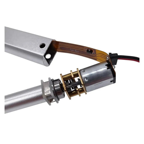 Cut The Hassle With This Badass Mini Electric Linear Actuator Generating Smooth 12V DC Push Rod Thrust, showcasing motor and assembly details.
