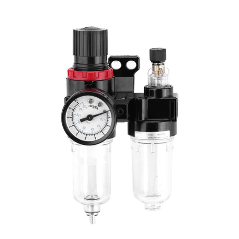Pro Grade Air Compressor FRL Unit With Drain Valve G1/4 Thread Oil Water Separator Durable Aluminum Alloy and Plastic Build