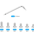 Zero Fuss 304 Stainless Steel Torx Security Screws Kit 120 Pack includes T6 wrench and various M2 size screws.