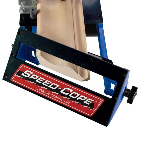 Speed Cope Crown Molding Jig With Adjustable Handle for DIY Woodworking, showing coping frame with labeled support arms.