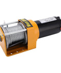 Heavy Duty 12V Electric Winch Kit featuring 3000 LB Towing Capacity with stainless steel cable and wired control for off-road adventures.