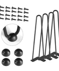 Satin Black Hairpin Coffee Table Legs Set Of 4 Beefy Heavy Duty Metal Modern Table Legs With Floor Protectors And Screws Included