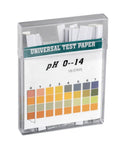 pH Test Strips 0 To 14 Universal Application, 100 Strips for testing saliva, water, food, and more in clear plastic box