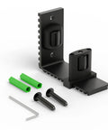 Adjustable Sliding Barn Door Floor Guide With Rock Solid Heavy Duty Metal Base And Double Nylon Quiet Rollers For A Smooth As Butter Glide On Any Interior Door Frame In Sleek Black, includes mounting hardware.