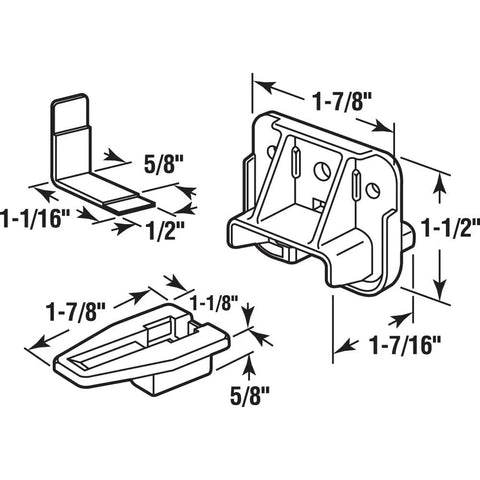 Two Pack Drawer Track Guides And Glides Kit For Dressers Hutches And Nightstands Replacement Rails Corner Glides Nails And Screws For DIY Friendly Smooth Easy Drawer Sliders, diagram showing dimensions of track guide and glide