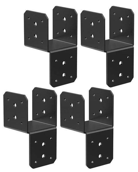 Heavy Duty Joist Anchor Connector For 4x4 Posts Beefed Up Truss To Beam Roof Tie Hanger For Pergola Rafters Rust Resistant Carbon Steel Black Finish 4 Pack